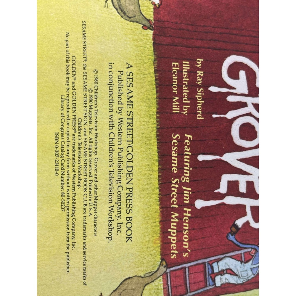 Sesame Street Golden Press Book‎ Down on the Farm with Grover 1980 Vintage - Picture 5 of 6